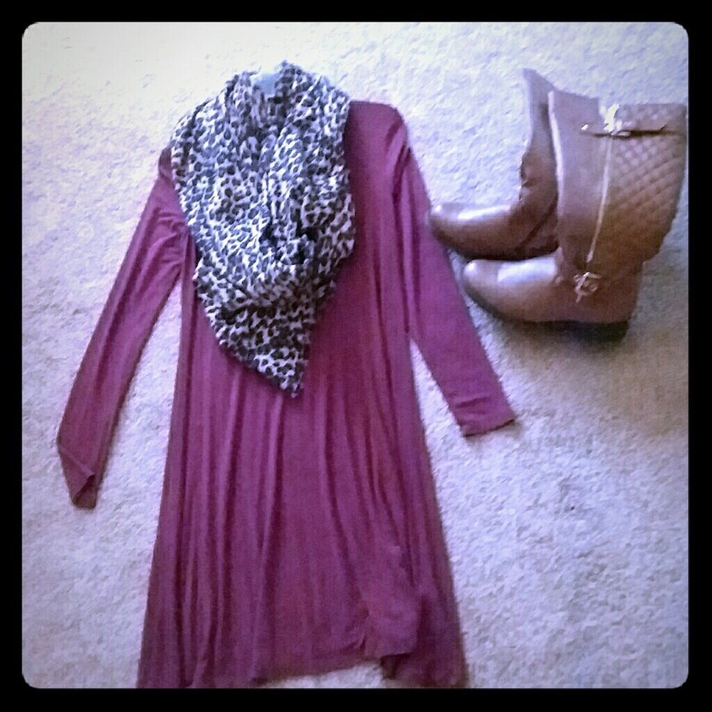 Dress, scarf and boots all new